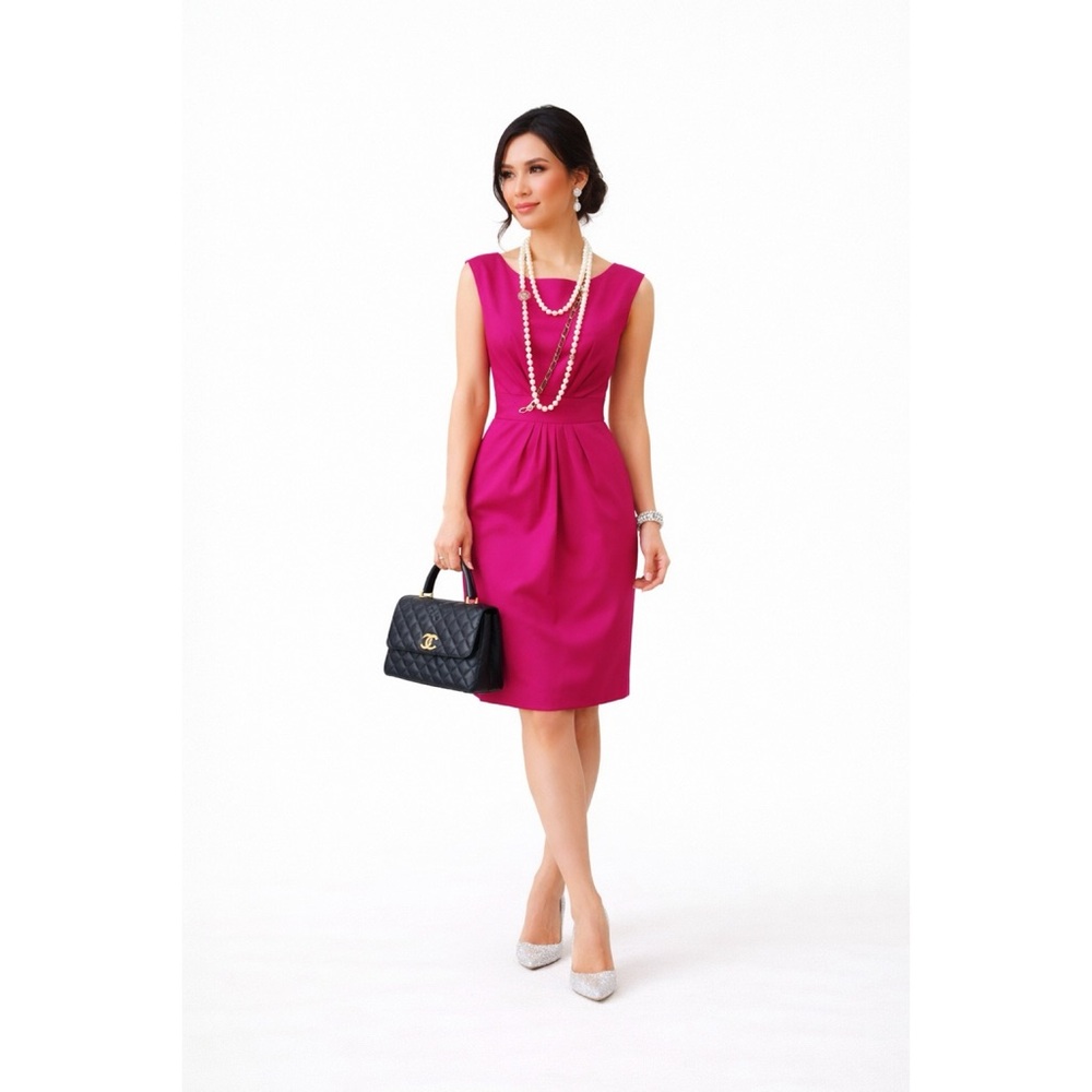 kate spade Fuchsia Sleeveless Pleated Waist Cocktail Dress